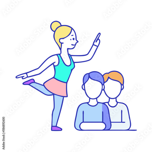 dance teacher vector icon, dance day vector illustration - simple illustration of dance teacherperfect for logos, and dance day-themed designs.