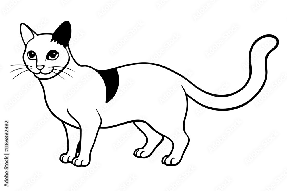 cat silhouette line art vector illustration with a white background cat silhouette line art vector illustration with a white background