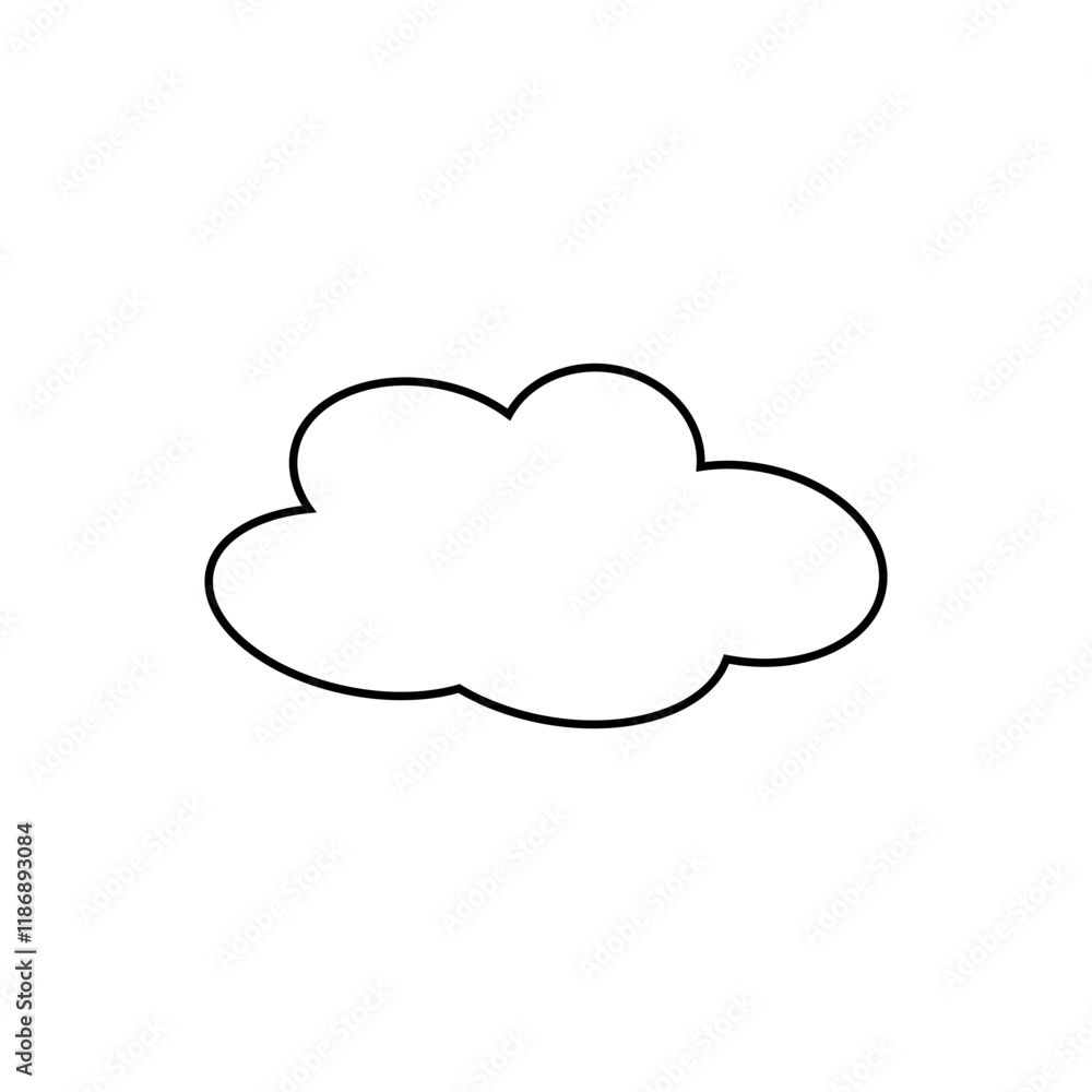 Simple outline cloud isolated icon. Vector illustration Simple outline cloud isolated icon. Vector illustration