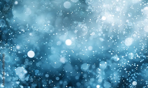 A misty, dark gradient gently blends with cool blue and silver bokeh for a peaceful, wintery atmosphere