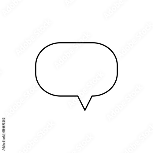 Speech bubble thin, line icon on white background. Isolated flat. Vector illustration