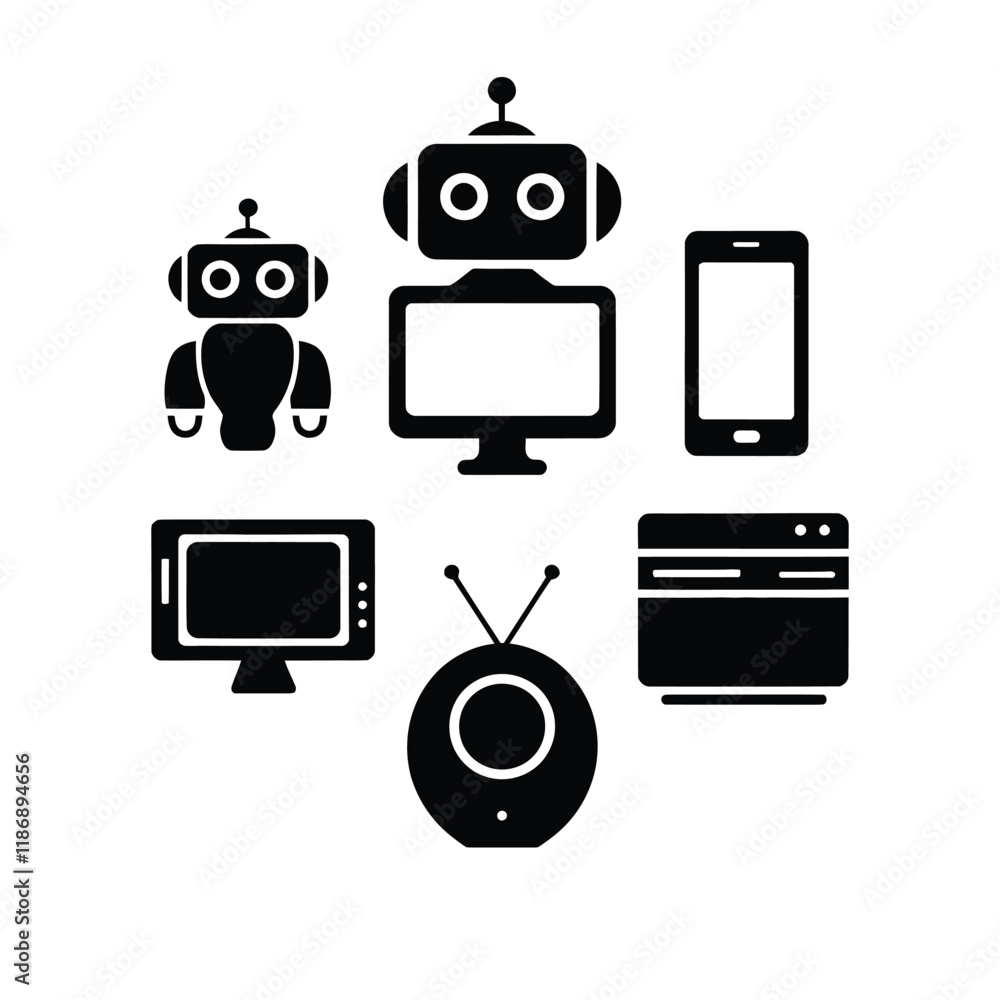 Naklejka premium Internet and device icon