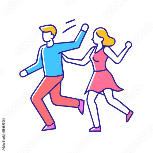 rumba dancers vector icon, dance day vector illustration - simple illustration of rumba dancers perfect for logos, and dance day-themed designs.