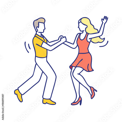 rumba dancers vector icon, dance day vector illustration - simple illustration of rumba dancers perfect for logos, and dance day-themed designs.