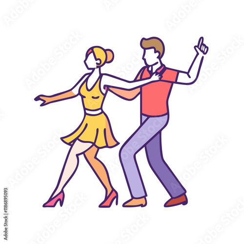 rumba dancers vector icon, dance day vector illustration - simple illustration of rumba dancers perfect for logos, and dance day-themed designs.