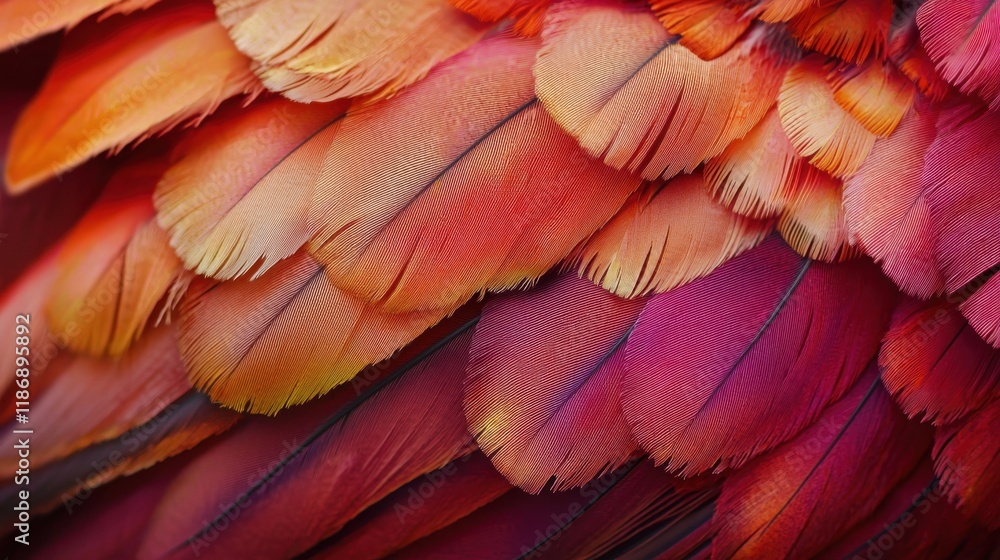 Obraz premium Colorful layered feathers a carnivalinspired texture closeup