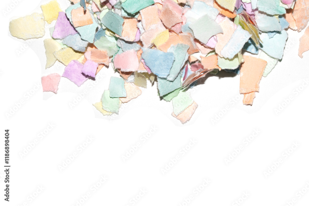 Fototapeta premium Torn Paper Layers Little Rainbow Confetti Colour Delicate Abstract Gentle Texture Background