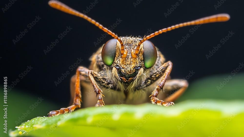 Close Up of a Bug on a Leaf in Natural Macro Photography with Vibrant Details : Generative AI Close Up of a Bug on a Leaf in Natural Macro Photography with Vibrant Details : Generative AI