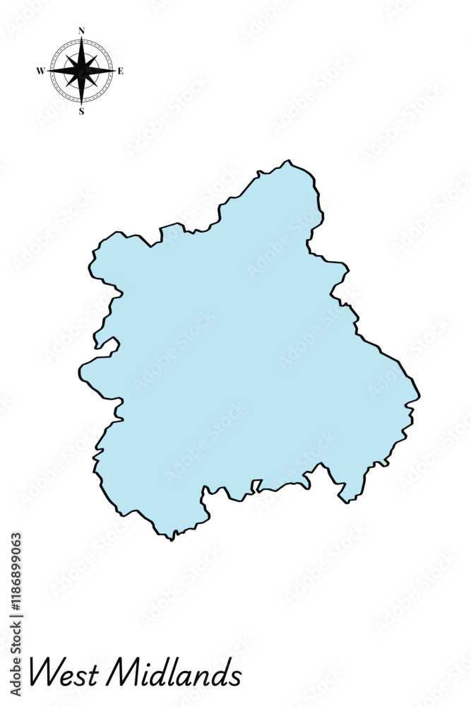 Obraz premium England Region Vector maps - West Midlands