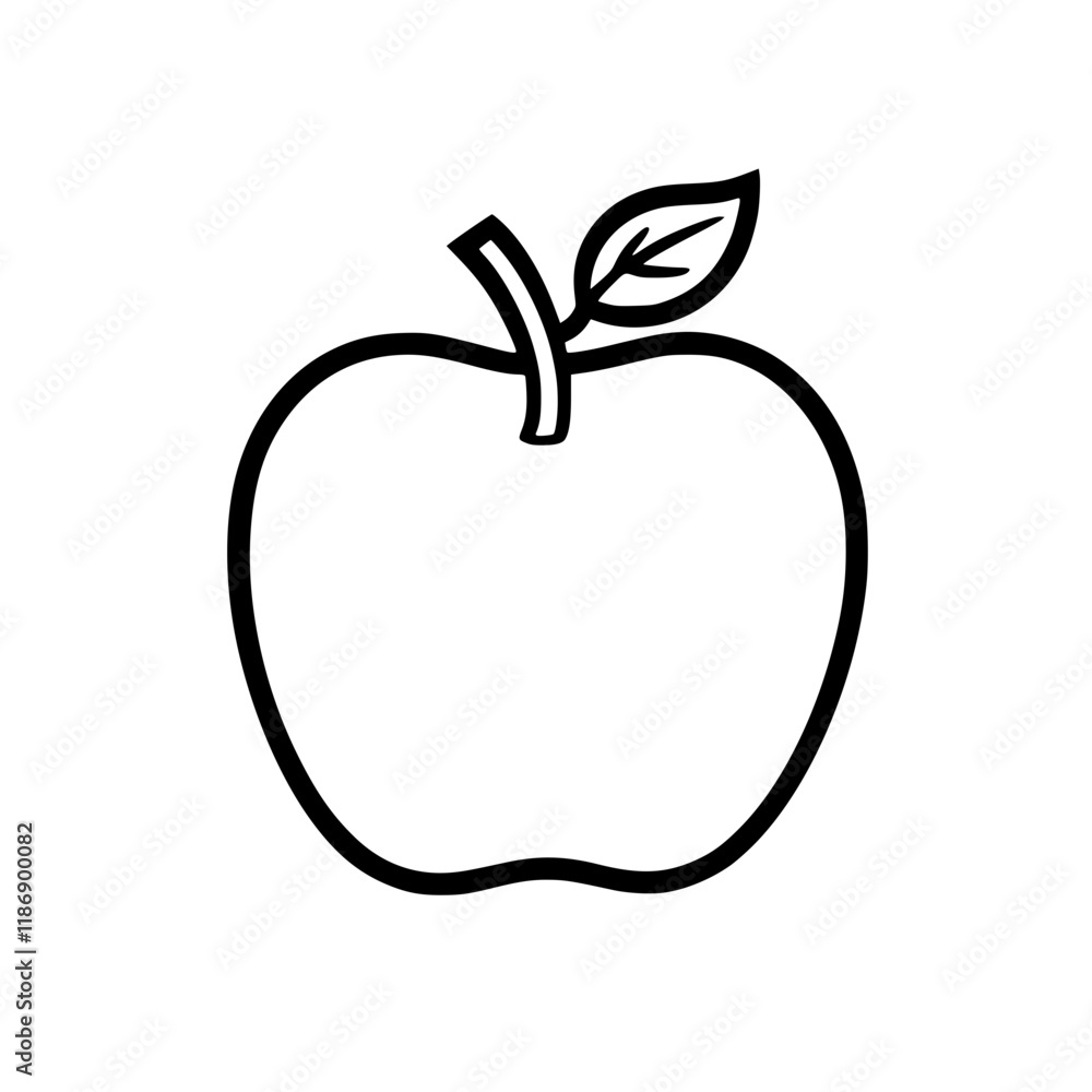 Minimal black and white apple sketch Minimal black and white apple sketch