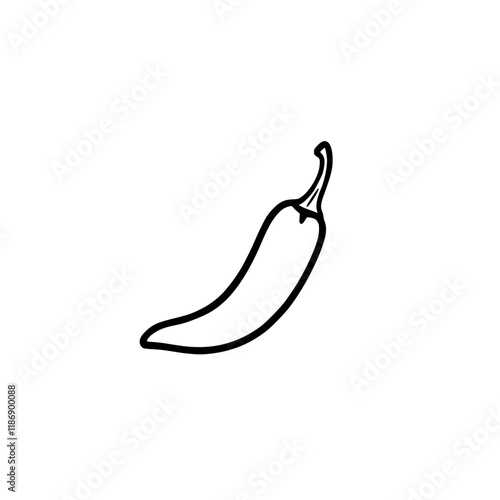 Minimalist black and white pepper sketch