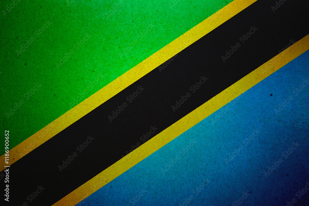 Flag of Tanzania printed on a paper Flag of Tanzania printed on a paper