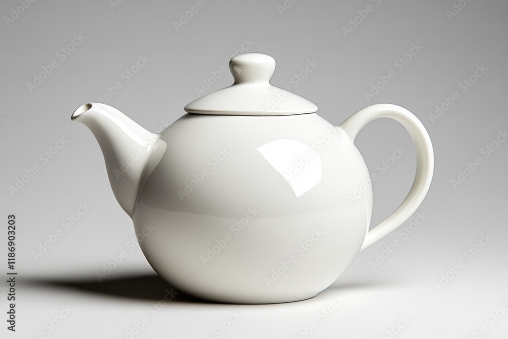 Elegant white teapot showcasing a smooth design ideal for serving tea in a cozy setting at any time of the day or evening Elegant white teapot showcasing a smooth design ideal for serving tea in a cozy setting at any time of the day or evening