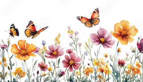 flowers and butterflies