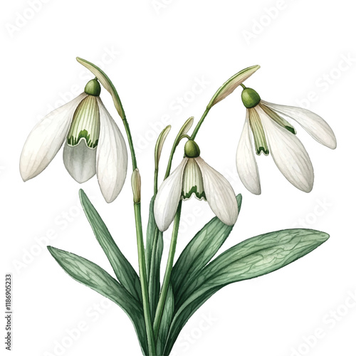 snowdrops isolated on white
