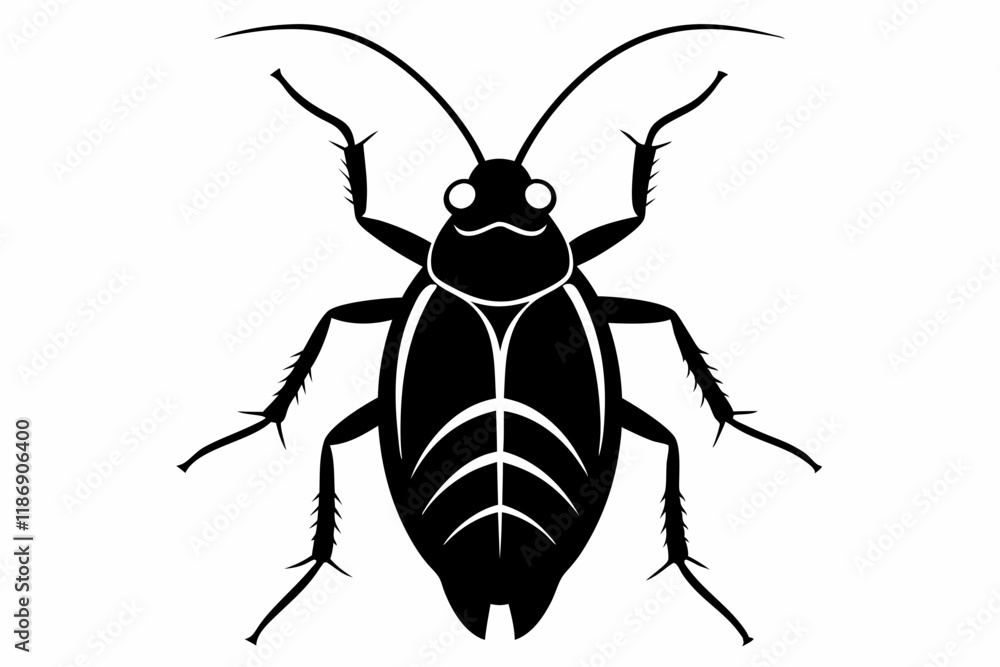 cockroach silhouette line art vector illustration with a white background cockroach silhouette line art vector illustration with a white background