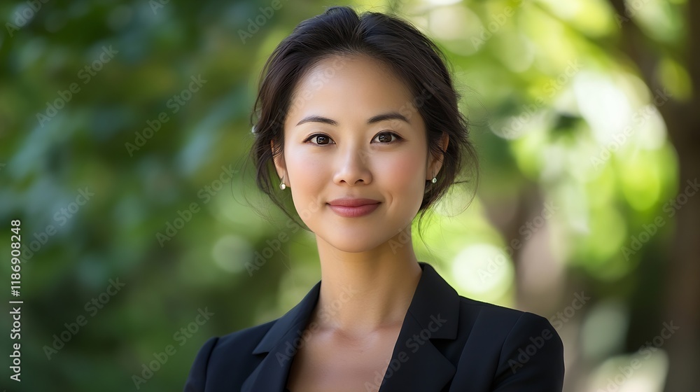 Professional Portrait of Confident Businesswoman in Natural Outdoor Setting : Generative AI Professional Portrait of Confident Businesswoman in Natural Outdoor Setting : Generative AI