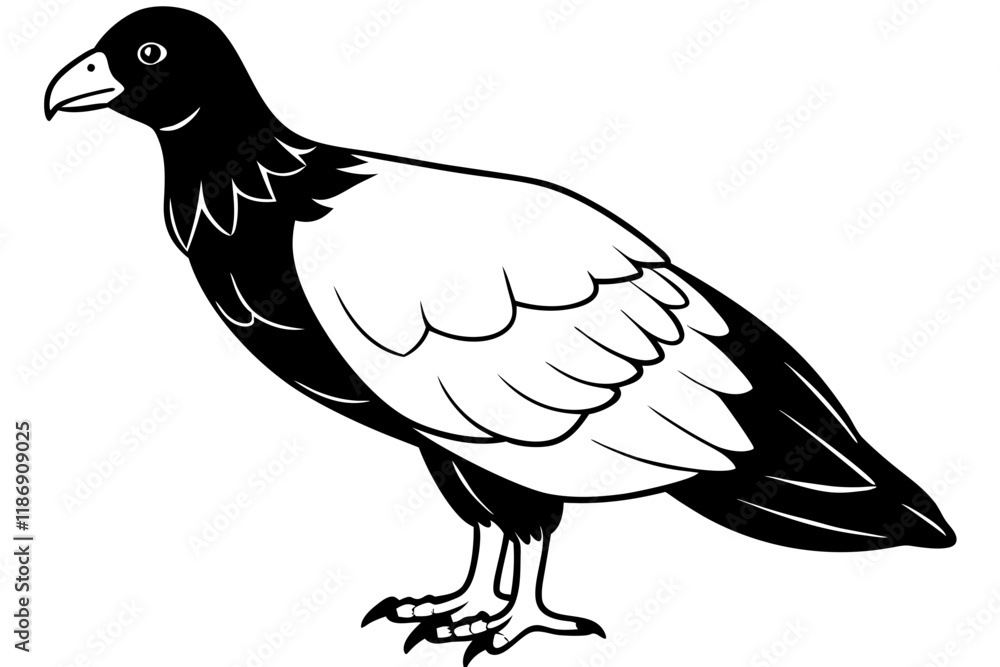 Fototapeta premium condor silhouette line art vector illustration with a white background