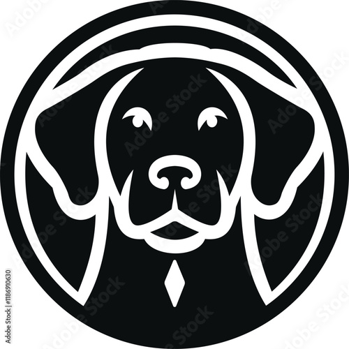 Black color Dog vector silhouette illustration. 