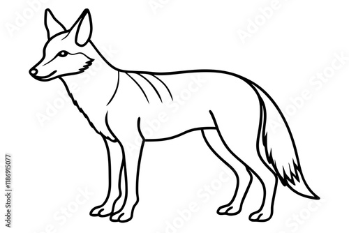 coyote silhouette line art vector illustration with a white background