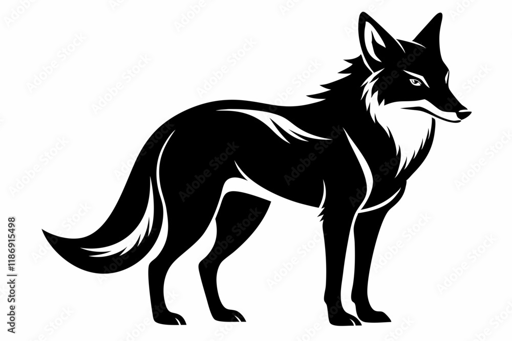 coyote silhouette line art vector illustration with a white background coyote silhouette line art vector illustration with a white background