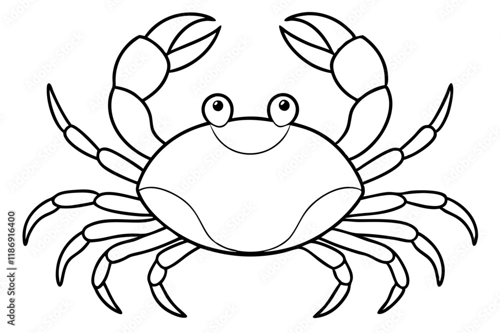 Fototapeta premium crab silhouette line art vector illustration with a white background