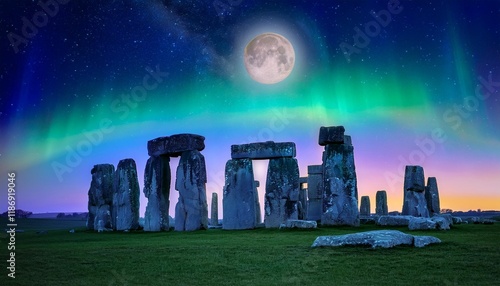 landscape with clouds and moon