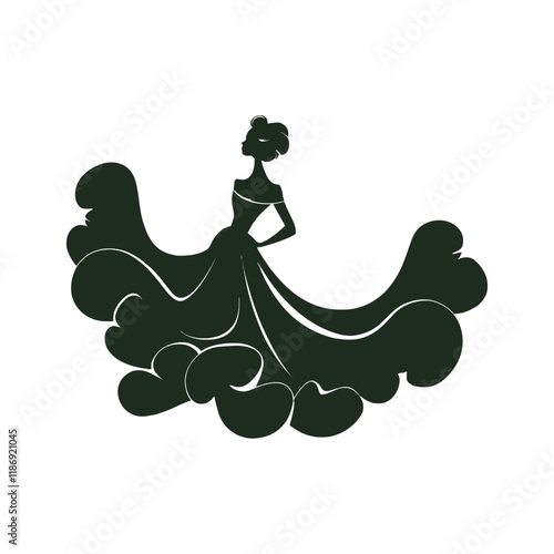 vintage pinup style girl collection with cocktail hand-drawn black vector artwork