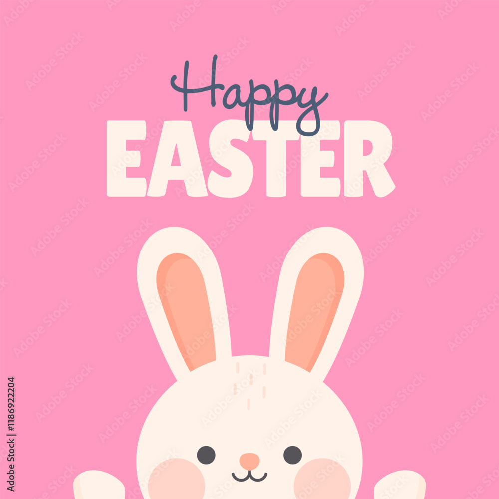 Happy Easter! Cute Easter Bunny. Vector Illustration. Happy Easter! Cute Easter Bunny. Vector Illustration.