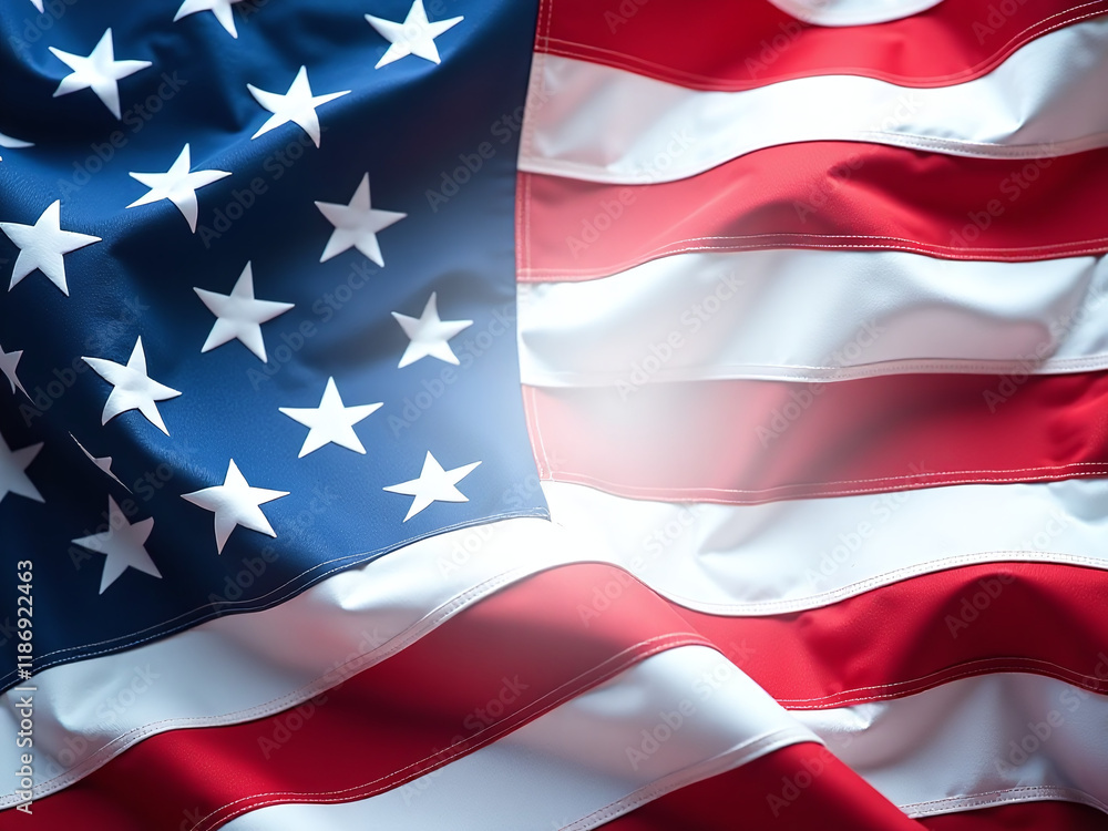 Obraz premium A Patriotic Image Featuring The American Flag As A Background With Ample Space For Text Overlays Or Other Creative Elements To Be Added. 00002