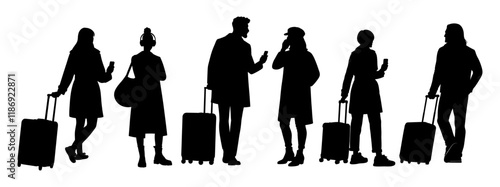 Set of different house plants top view. Botanical black line art icons for landscape, architectural, interior design. Hand drawn Vector sketch isolated on transparent background.