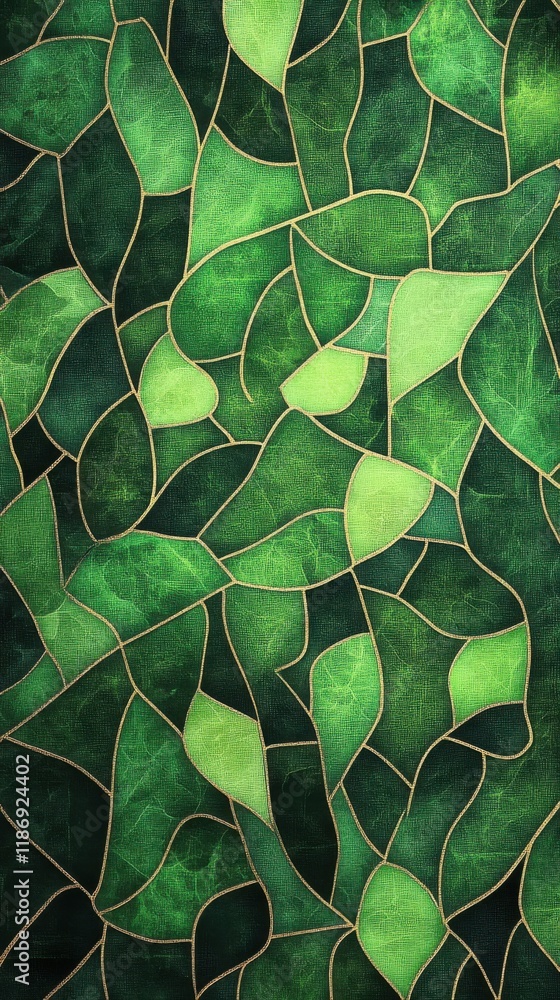 Fototapeta premium Colorful green leaf patterns create an intricate and vibrant design for a natural aesthetic in decor or artwork