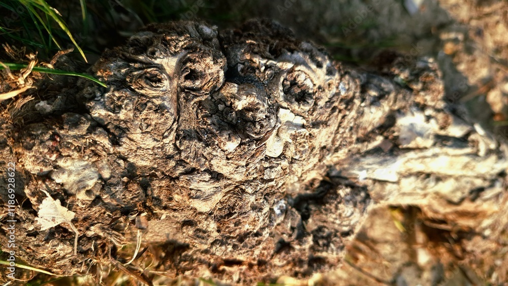 Abstract texture of the roots of a tree protruding from the soil Abstract texture of the roots of a tree protruding from the soil