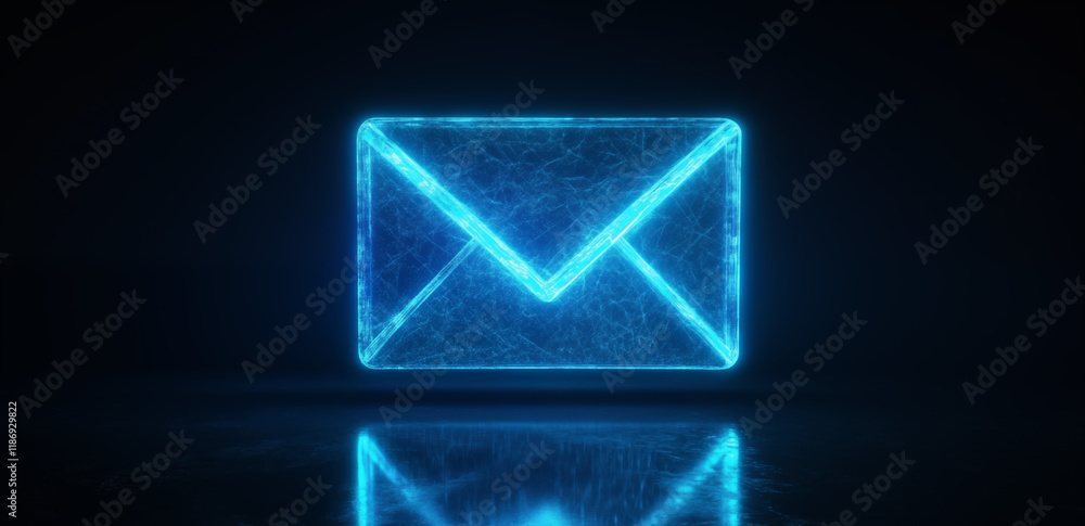 Fototapeta premium 3D hologram image of envelope 