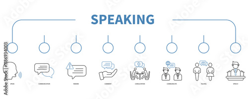 Speaking banner web icon vector illustration concept