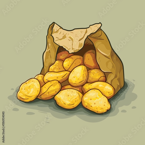 elegant illustration of bag of potatoes