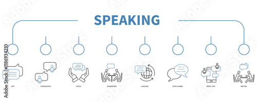 Speaking banner web icon vector illustration concept