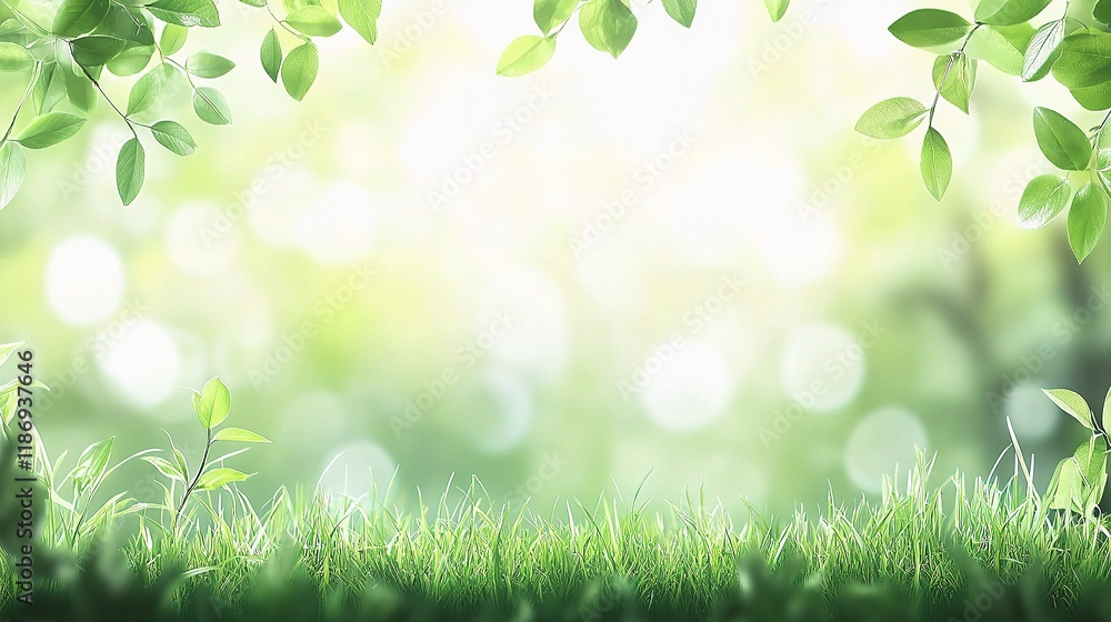Fresh and Sunny Spring Garden with Vibrant Green Grass Fresh and Sunny Spring Garden with Vibrant Green Grass