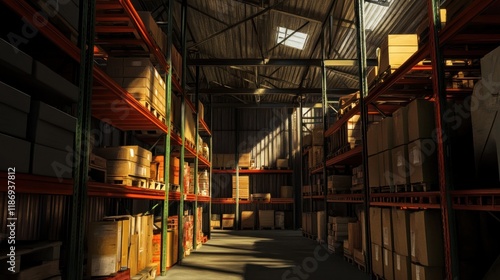 Wallpaper Mural Warehouse Interior with Sunbeams Torontodigital.ca