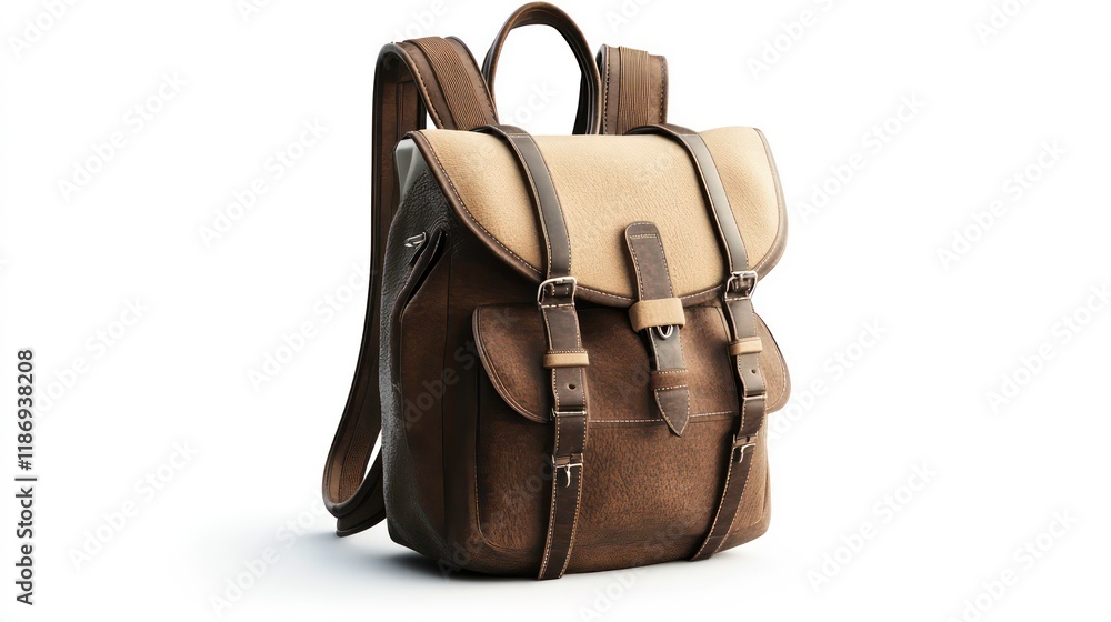 Naklejka premium Luxary Backpack isolated on white background. 3D rendering