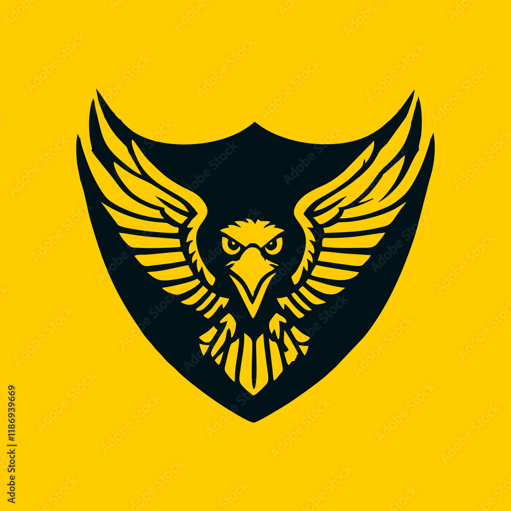 Obraz premium flying eagle comander logo vector