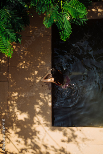 Girl in pool Mexico