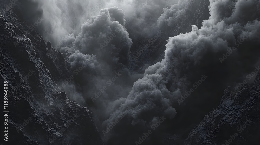 Obraz premium Dark Grey Smoke Pattern in High Resolution Displaying Detailed Texture