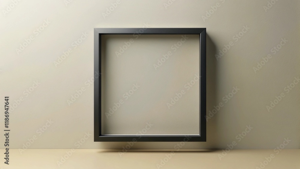 Square black thin frame mockup. Minimal square black frame. Black slim frame mock-up 3d illustrations.
Square black thin frame mockup. Minimal square black frame. Black slim frame mock-up 3d illustrations.