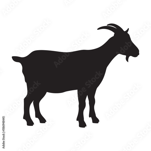 Goat black silhouette vector illustration isolated on a white background