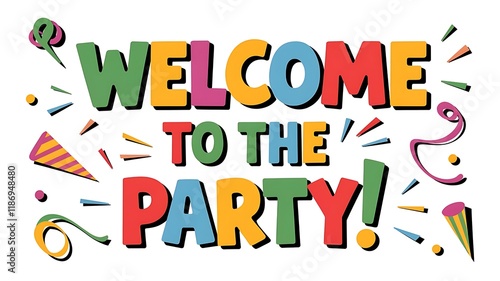 Welcome to the Party Colorful Festive Invitation