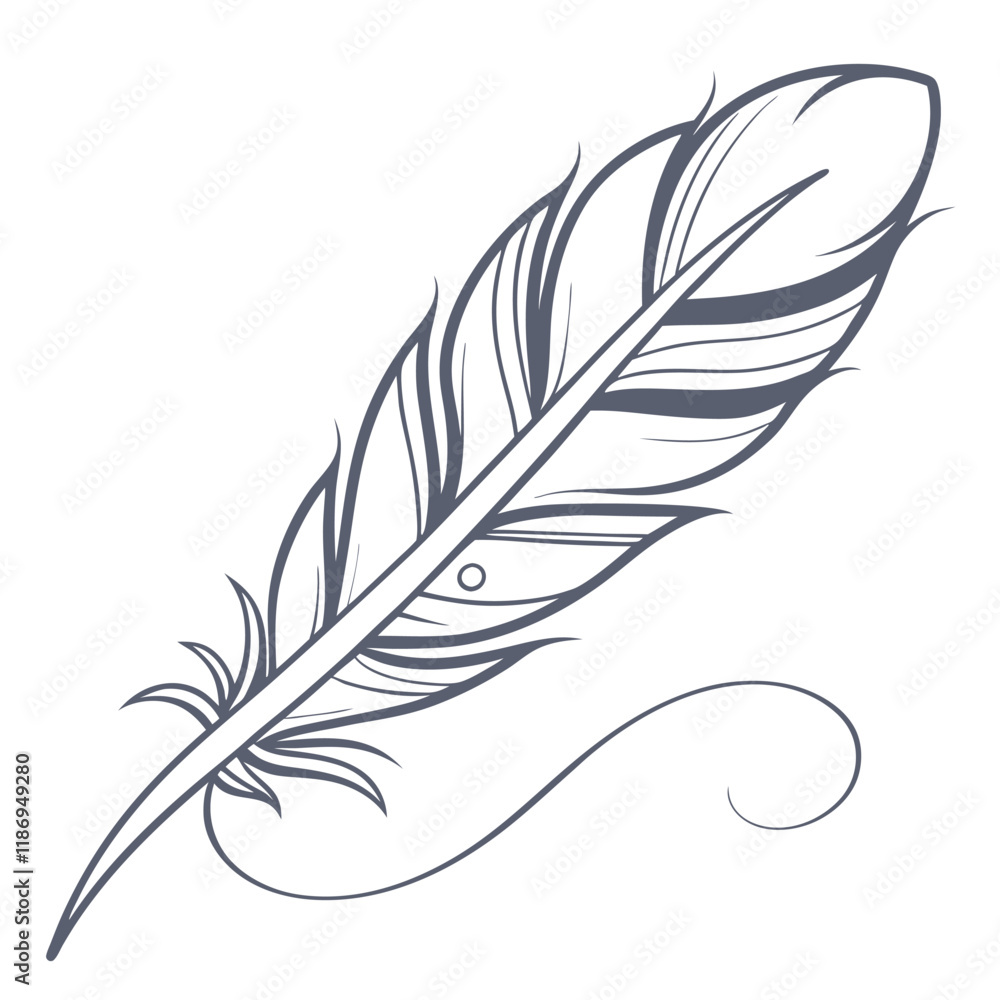 Fototapeta premium streamlined feather with motion trails or flowing eps