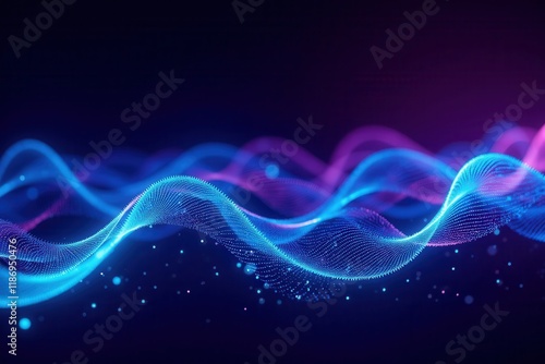 Vibrant and Dynamic Visualization of Data Streams Flowing in a Futuristic Digital Space, Representing Technology and Information Movement in Vivid Colors