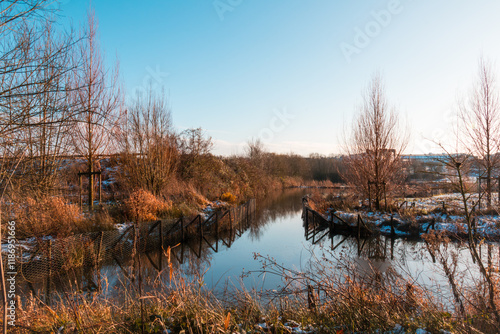 Étang hivernal ensoleillé photo