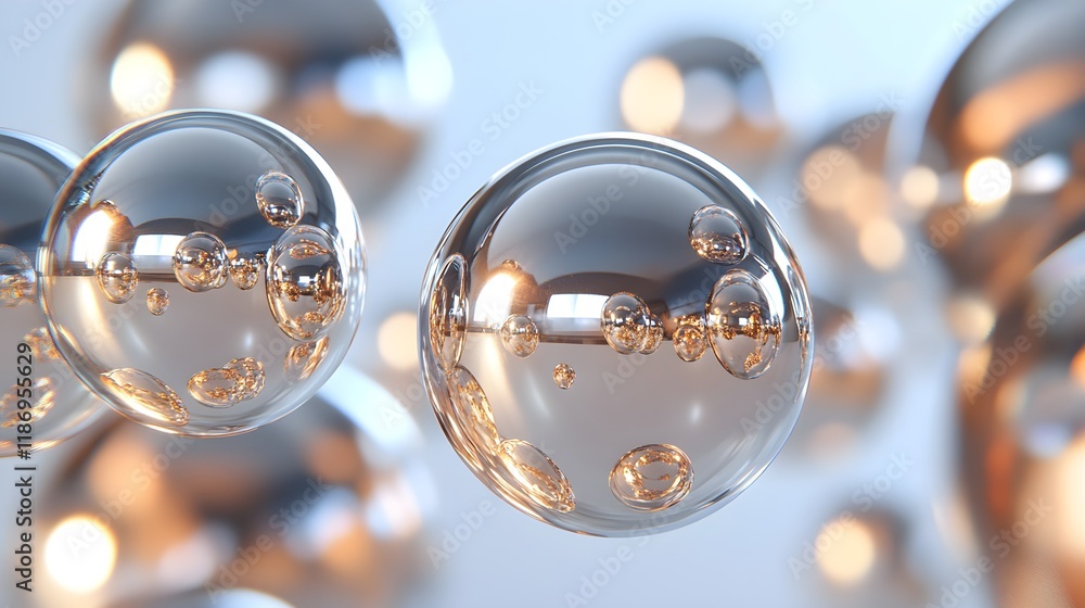 Serene Soft Pastel Light Patterns with Bubbles and High Resolution Detail